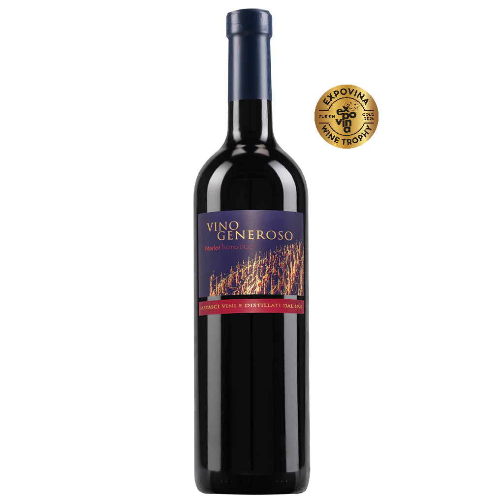 Vino Generoso Merlot Ticino DOC 75 CL Vino Rosso - Hotelwein