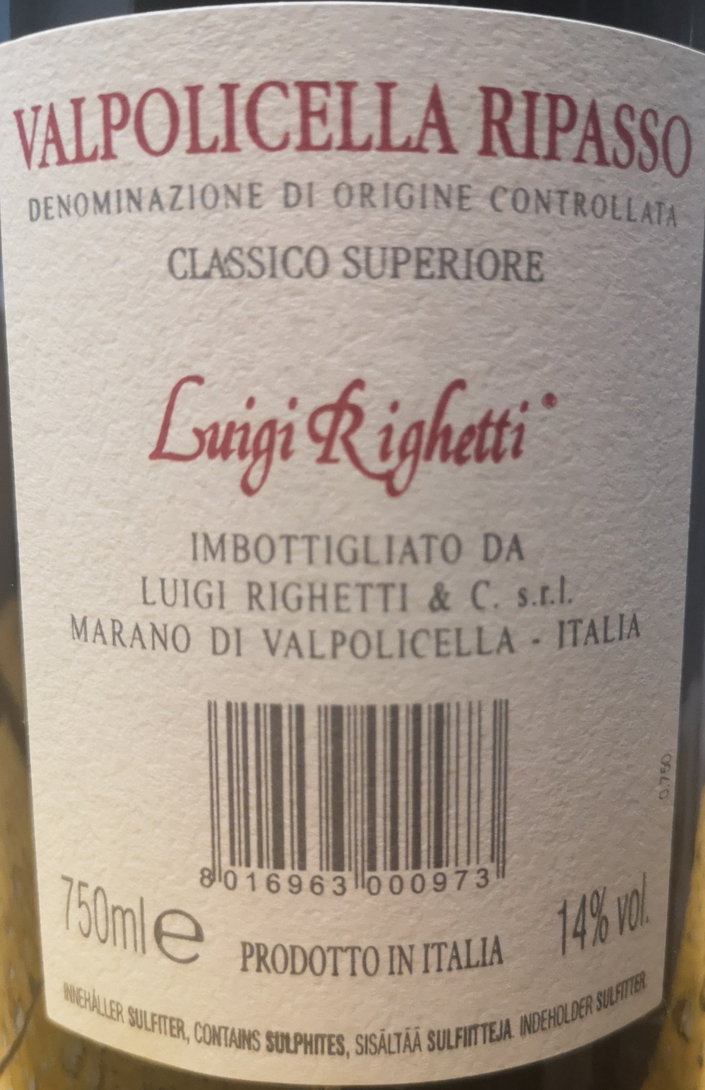 GEMISCHTER KARTON VILLA RIGHETTI 6 AMARONE + 6 RIPASSO SUPERIORE - Hotelwein
