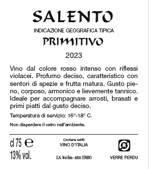 TUTTO BENE, Primitivo del Salento di Hotelwein