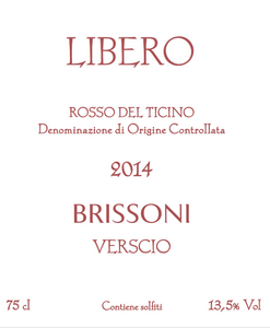 LIBERO ROSSO 2015 TICINO, MERLOT & CABERNET SAUVIGNON