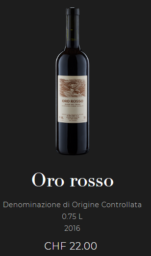 ORO ROSSO, - Hotelwein