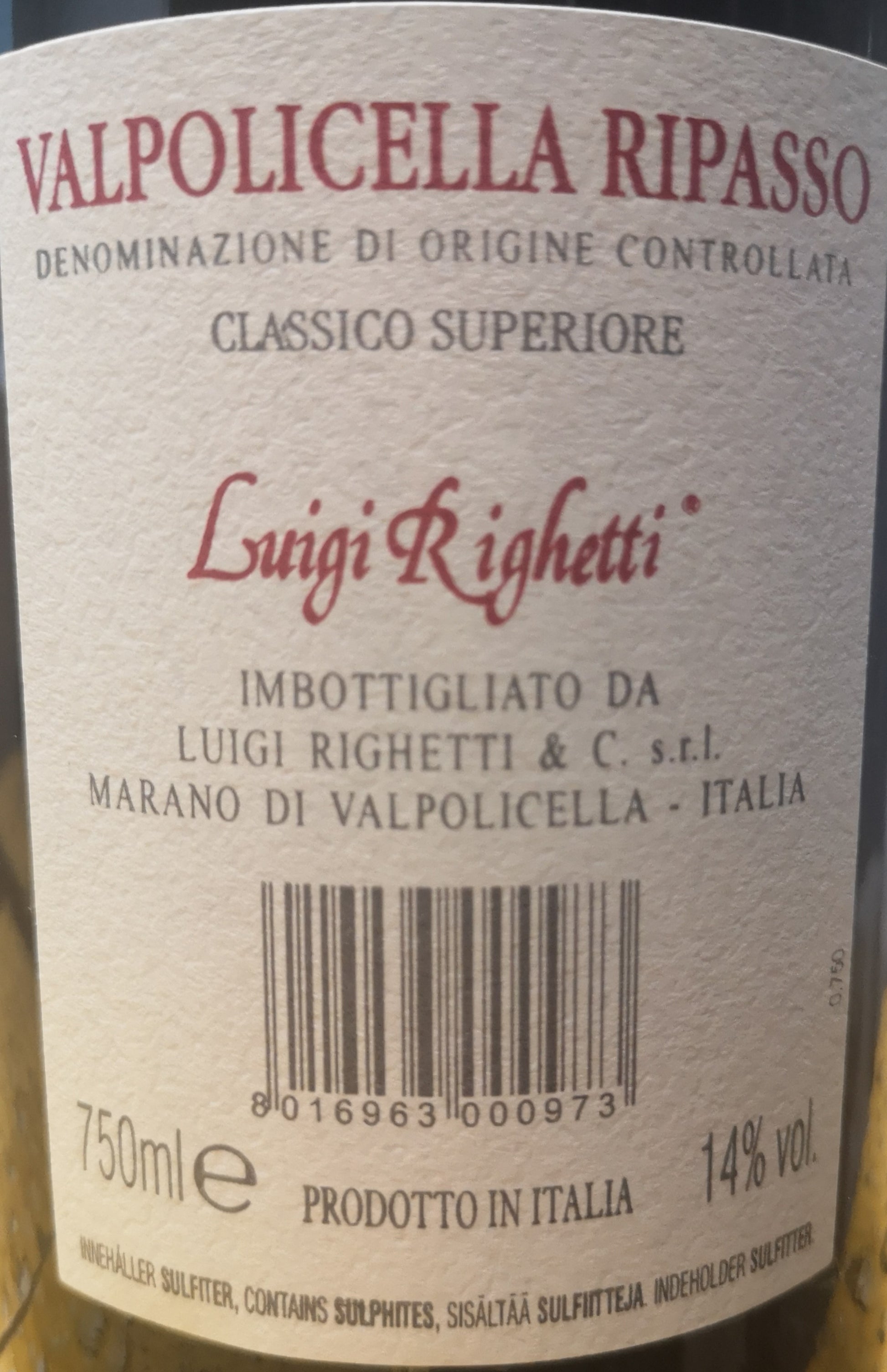 GEMISCHTER KARTON VILLA RIGHETTI 6 AMARONE + 6 RIPASSO SUPERIORE - Hotelwein