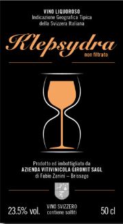 Klepsydra - Vino rosso liquoroso IGT della Svizzera Italiana - Hotelwein